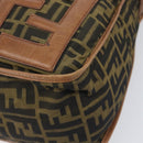 FENDI Zucca Canvas Shoulder Bag Brown Black Auth 197699-9