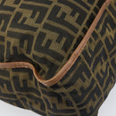FENDI Zucca Canvas Shoulder Bag Brown Black Auth 197699-14