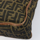 FENDI Zucca Canvas Shoulder Bag Brown Black Auth 197699-15