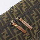 FENDI Zucca Canvas Shoulder Bag Brown Black Auth 197699-17