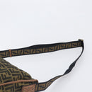FENDI Zucca Canvas Shoulder Bag Brown Black Auth 197699-8
