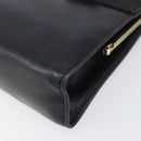 Salvatore Ferragamo Vala Chain Shoulder Bag Leather Navy Gold Auth 197700-9