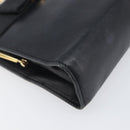 Salvatore Ferragamo Vala Chain Shoulder Bag Leather Navy Gold Auth 197700-14