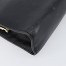 Salvatore Ferragamo Vala Chain Shoulder Bag Leather Navy Gold Auth 197700-16