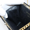 Salvatore Ferragamo Vala Chain Shoulder Bag Leather Navy Gold Auth 197700-19