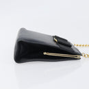 Salvatore Ferragamo Vala Chain Shoulder Bag Leather Navy Gold Auth 197700-3