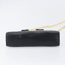 Salvatore Ferragamo Vala Chain Shoulder Bag Leather Navy Gold Auth 197700-5