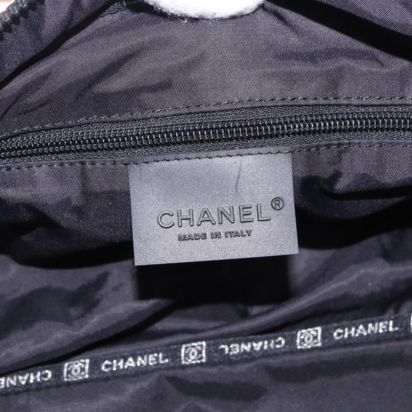 CHANEL Sports Line Boston Bag Canvas White Silver CC Auth 197702V