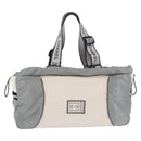 CHANEL Sports Line Boston Bag Canvas White Silver CC Auth 197702V-13