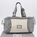 CHANEL Sports Line Boston Bag Canvas White Silver CC Auth 197702V-12