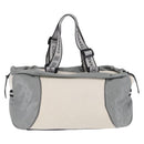CHANEL Sports Line Boston Bag Canvas White Silver CC Auth 197702V-2