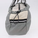 CHANEL Sports Line Boston Bag Canvas White Silver CC Auth 197702V-4