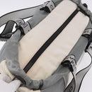 CHANEL Sports Line Boston Bag Canvas White Silver CC Auth 197702V-7