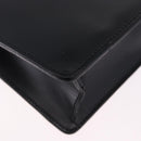 LOEWE Clutch Bag Leather Black Silver Auth 197703-15