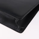 LOEWE Clutch Bag Leather Black Silver Auth 197703-16