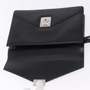 LOEWE Clutch Bag Leather Black Silver Auth 197703-9