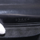 LOEWE Clutch Bag Leather Black Silver Auth 197703-10