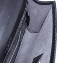 LOEWE Clutch Bag Leather Black Silver Auth 197703-18