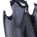 LOEWE Clutch Bag Leather Black Silver Auth 197703-19
