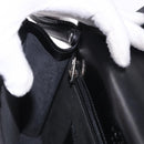 LOEWE Clutch Bag Leather Black Silver Auth 197703-20