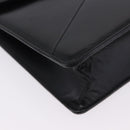 LOEWE Clutch Bag Leather Black Silver Auth 197703-8