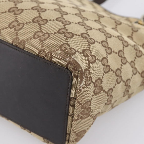 GUCCI GG Canvas Tote Bag Beige Gold 002 1099 Auth 197704