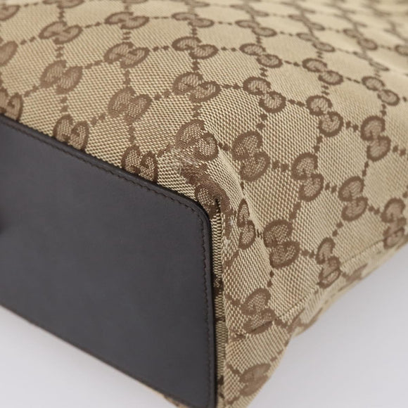 GUCCI GG Canvas Tote Bag Beige Gold 002 1099 Auth 197704