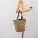 GUCCI GG Canvas Tote Bag Beige Gold 002 1099 Auth 197704-21