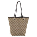 GUCCI GG Canvas Tote Bag Beige Gold 002 1099 Auth 197704-3