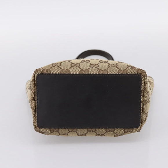 GUCCI GG Canvas Tote Bag Beige Gold 002 1099 Auth 197704