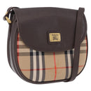 Burberrys Nova Check Shoulder Bag Canvas Beige Gold Auth 197705-1