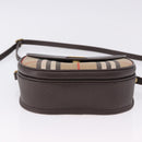 Burberrys Nova Check Shoulder Bag Canvas Beige Gold Auth 197705-10