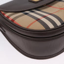 Burberrys Nova Check Shoulder Bag Canvas Beige Gold Auth 197705-11
