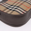 Burberrys Nova Check Shoulder Bag Canvas Beige Gold Auth 197705-13