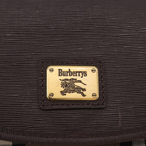Burberrys Nova Check Shoulder Bag Canvas Beige Gold Auth 197705
