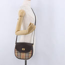 Burberrys Nova Check Shoulder Bag Canvas Beige Gold Auth 197705-23