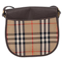Burberrys Nova Check Shoulder Bag Canvas Beige Gold Auth 197705-3
