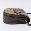 Burberrys Nova Check Shoulder Bag Canvas Beige Gold Auth 197705-4