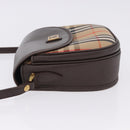 Burberrys Nova Check Shoulder Bag Canvas Beige Gold Auth 197705-5