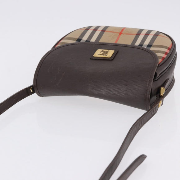 Burberrys Nova Check Shoulder Bag Canvas Beige Gold Auth 197705
