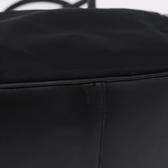 PRADA Tote Bag Nylon Black Silver Auth 197707V