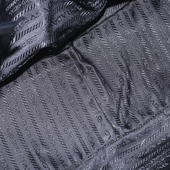 PRADA Tote Bag Nylon Black Silver Auth 197707V