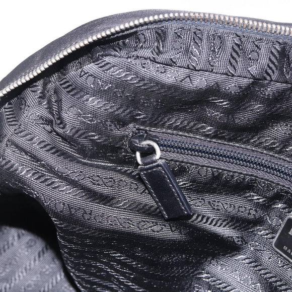 PRADA Tote Bag Nylon Black Silver Auth 197707V