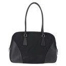 PRADA Tote Bag Nylon Black Silver Auth 197707V-2
