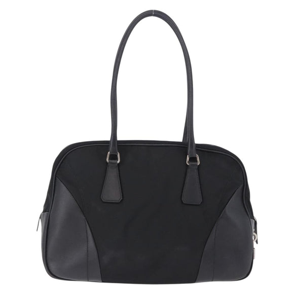 PRADA Tote Bag Nylon Black Silver Auth 197707V