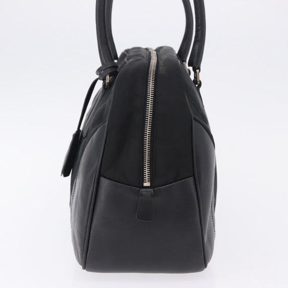 PRADA Tote Bag Nylon Black Silver Auth 197707V