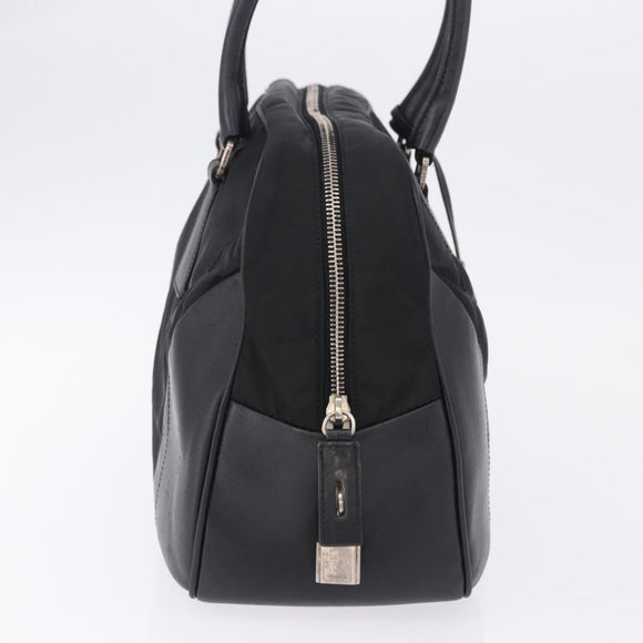 PRADA Tote Bag Nylon Black Silver Auth 197707V