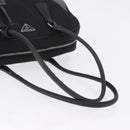 PRADA Tote Bag Nylon Black Silver Auth 197707V-8