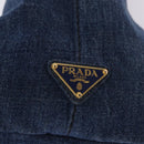 PRADA Canapa GM Hand Bag Denim Blue Gold Auth 197708-14