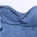 PRADA Canapa GM Hand Bag Denim Blue Gold Auth 197708-17